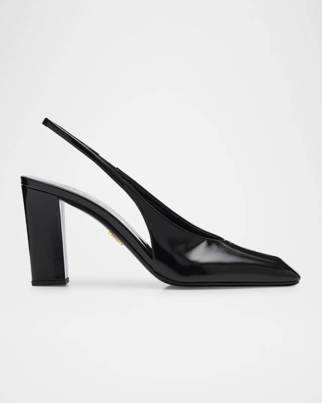 Modellerie Leather Slingback Pumps